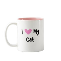 I Love My Cat (design your own cartoon cat) Coffee Mugs