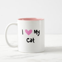 I Love My Cat (design your own cartoon cat) Coffee Mugs
