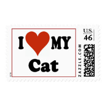 I Love My Cat Gifts and Apparel Postage