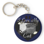 I Love my Cat Keychain