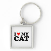 I Love My Cat Key Chains