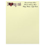 I Love My Cat Custom Letterhead