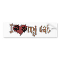 I Love My Cat - Paws Bumper Sticker