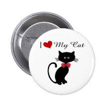 I Love My Cat Pinback Button