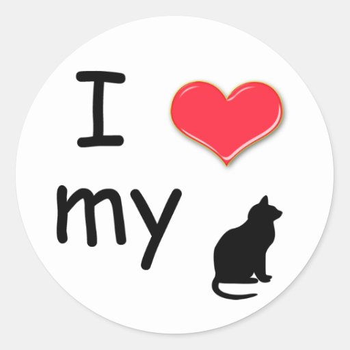 I Love My Cat Sticker | Zazzle