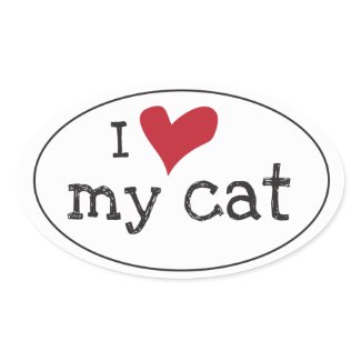I Love My Cat Sticker