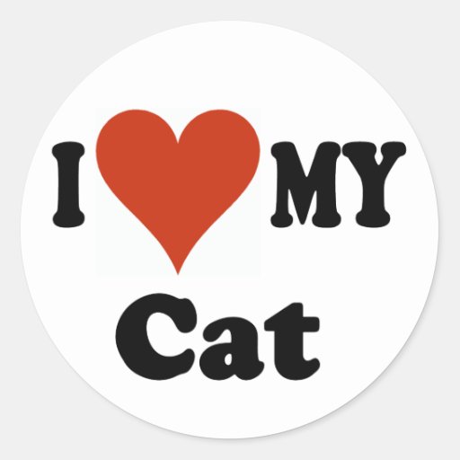 I Love My Cat Sticker | Zazzle