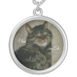 I Love my Cat Tabby Kitty Necklace