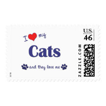 I Love My Cats (Multiple Cats) Stamp