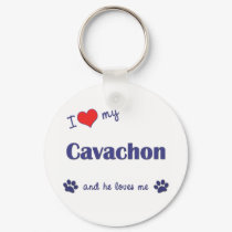 I Love My Cavachon (Male Dog) keychains by dogadoodle I Love My Cavachon (Male Dog) keychains