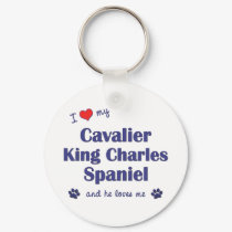 I Love My Cavalier King Charles Spaniel (Male Dog) keychains