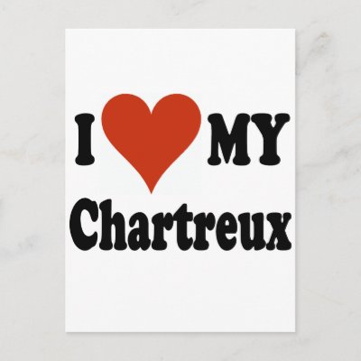 I Love My Chartreux Cat Merchandise Post Card by janbalaya