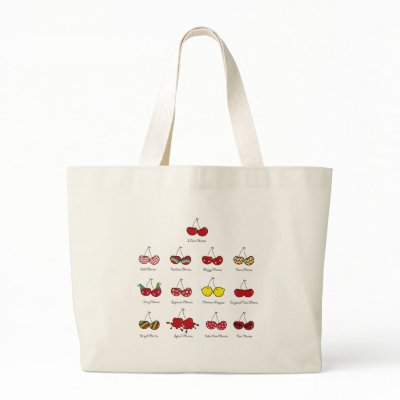 I Love My Cheeky Cherries! Custom Gift Tote Bag by fat_fa_tin