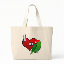 I Love my Cherry Headed Conure bags by MenagerieMayhem I Love my Cherry Headed Conure bags