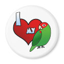I Love my Cherry Headed Conure magnets by MenagerieMayhem I Love my Cherry Headed Conure magnets