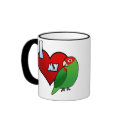 I Love my Cherry Headed Conure mugs by MenagerieMayhem I Love my Cherry Headed Conure mugs