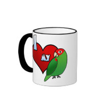 I Love my Cherry Headed Conure mugs by MenagerieMayhem I Love my Cherry Headed Conure mugs