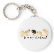i love my chickens keychain