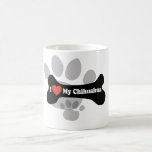 I Love My Chihuahua - Dog Bone Coffee Mugs
