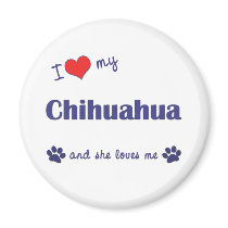 I Love My Chihuahua (Female Dog) Fridge Magnets