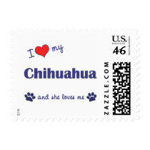 I Love My Chihuahua (Female Dog) Postage