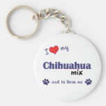 I Love My Chihuahua Mix (Male Dog) Key Chain
