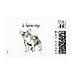 I Love My Chihuahua Postage Stamps