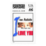 I love my child with autism - unique stamp design 