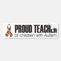 I love my child with autism - unique sticker desig bumper sticker