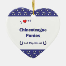 I Love My Chincoteague Ponies (Multiple Ponies) Christmas Tree Ornaments