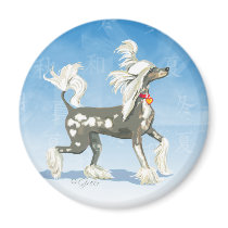 I Love My Chinese Crested Dog Art Magnet