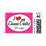 I Love My Chinese Crested (It's a Dog) postage