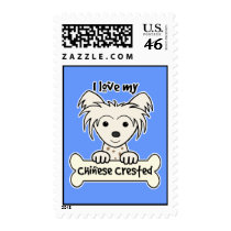 I Love My Chinese Crested Stamps