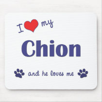 I Love My Chion (Male Dog) mousepads