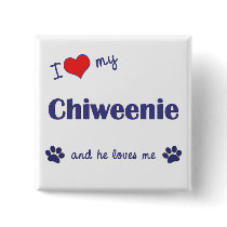 I Love My Chiweenie (Male Dog) Pins