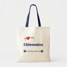 I Love My Chiweenies (Multiple Dogs) Tote Bag