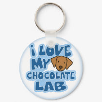 I Love My Chocolate Lab Keychain