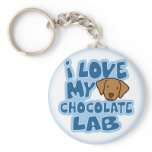 I Love My Chocolate Lab Keychain