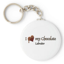 I Love my Chocolate Labrador keychains