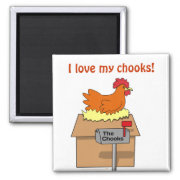 I Love My Chooks House Chicken on House Cartoon magnet