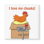 I Love My Chooks House Chicken on House Cartoon magnets