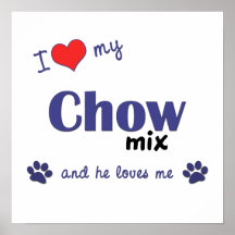 I Love My Chow Mix (Male Dog) Poster Print