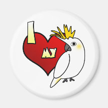 I Love my Citron Cockatoo Refrigerator Magnets