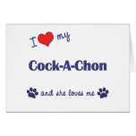 I Love My Cock-A-Chon (Female Dog) Greeting Card