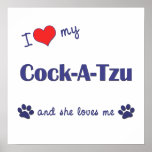 I Love My Cock-A-Tzu (Female Dog) Poster