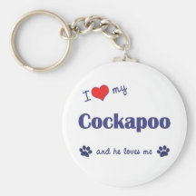 I Love My Cockapoo (Male Dog) Key Chains