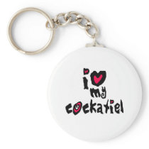 I Love My Cockatiel Key Chains