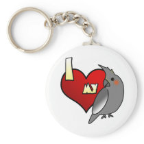 I Love my Cockatiel Key Chains