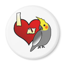 I Love my Cockatiel Refrigerator Magnets