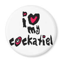 I Love My Cockatiel magnets by BirdsOfParadise I Love My Cockatiel magnets